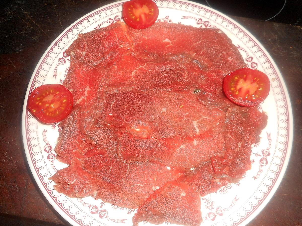 recette Carpaccio de boeuf sauce pimentée