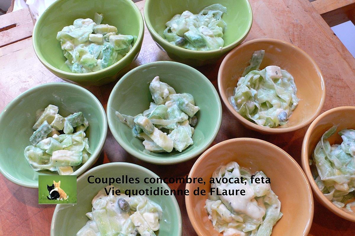 recette Coupelles concombre, avocat, feta