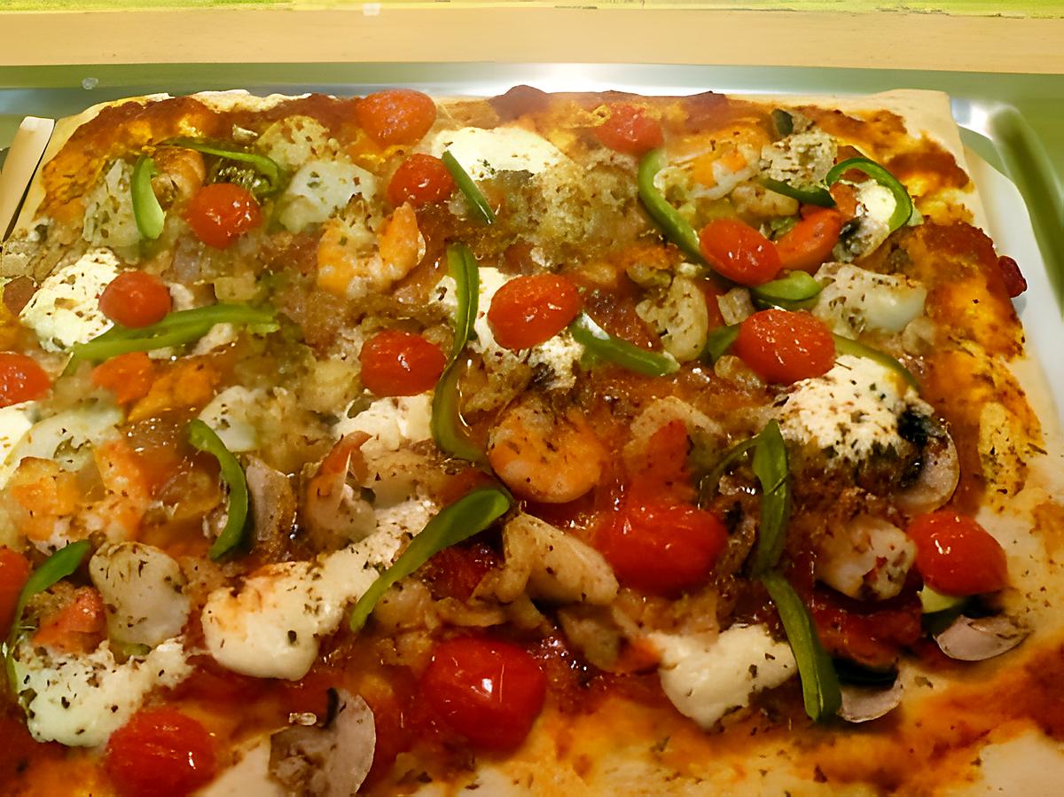 recette pizza aux st jacques et crevettes