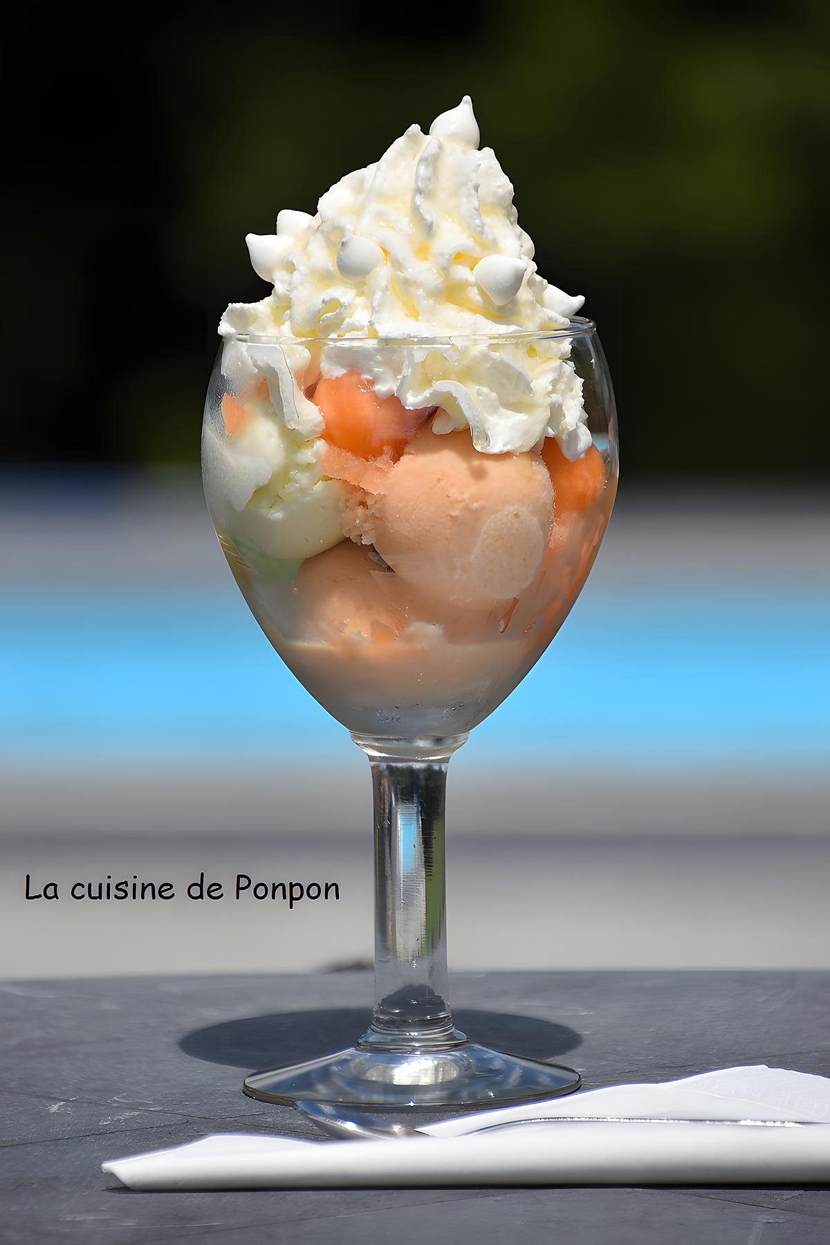 recette Glace au melon parfumé aux fleurs d'osmanthus