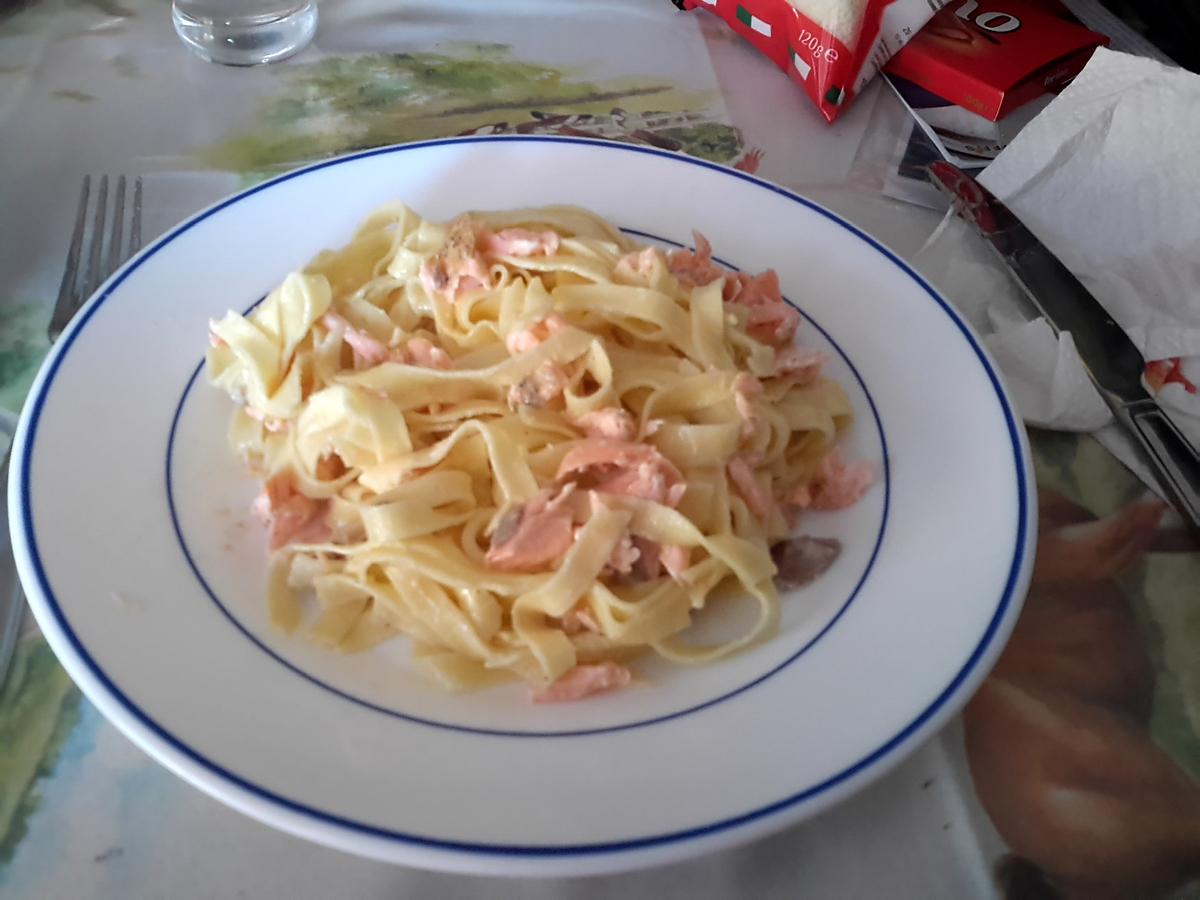 recette Fettuccine au saumon