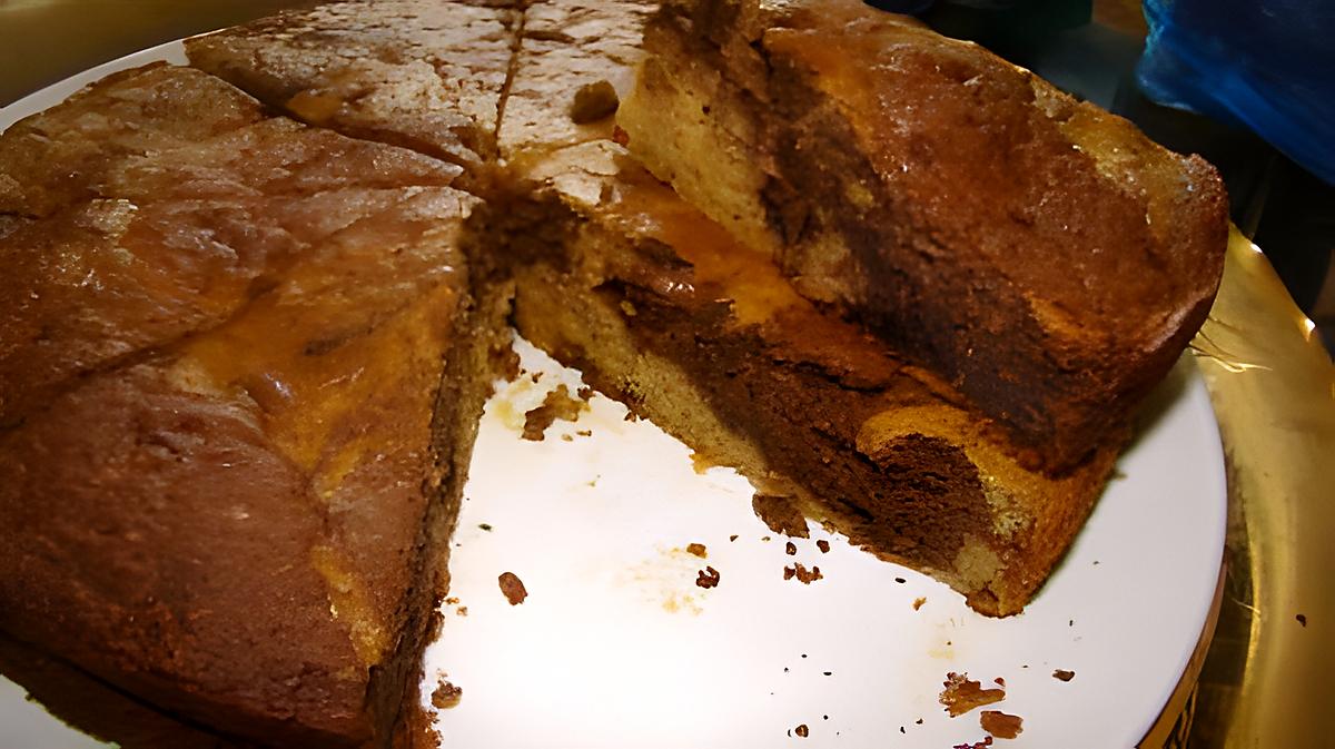 recette Gâteau marbré bananes-chocolat au rhum