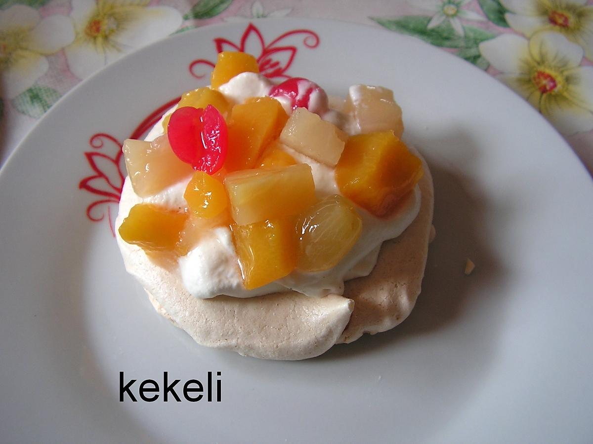 recette Pavlovas aux fruits au sirop