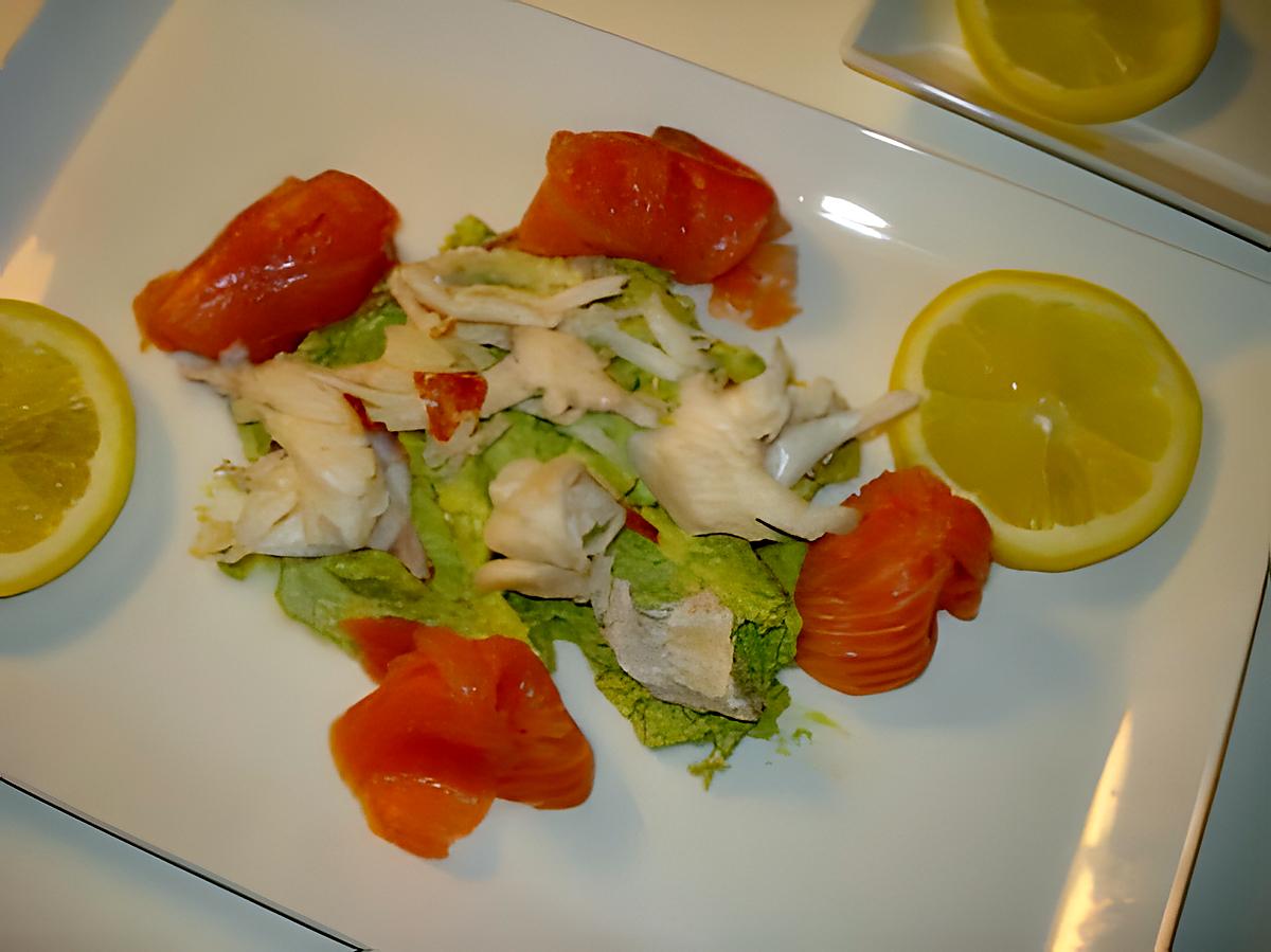 recette Homard mayonnaise d'avocat au sumon fumé