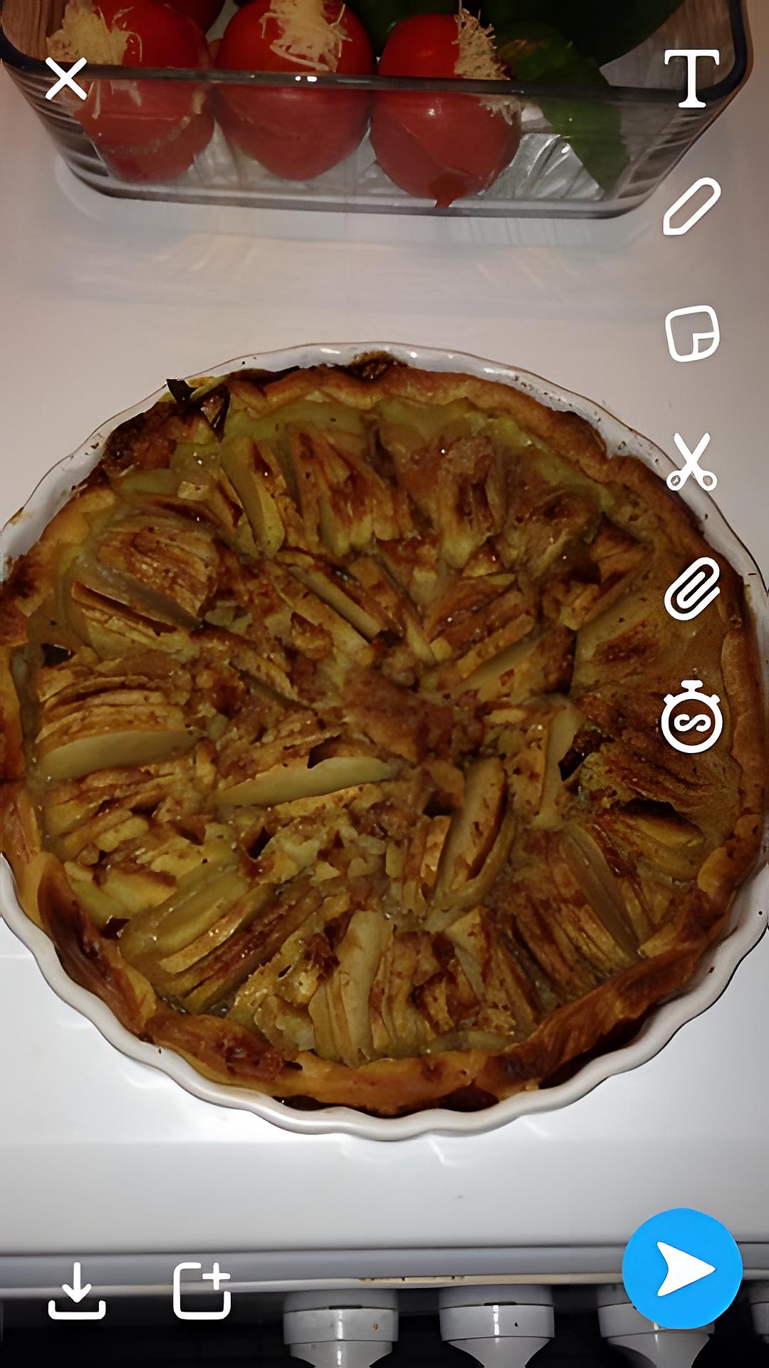 recette tarte rapido aux pommes , amande et sucre de canne