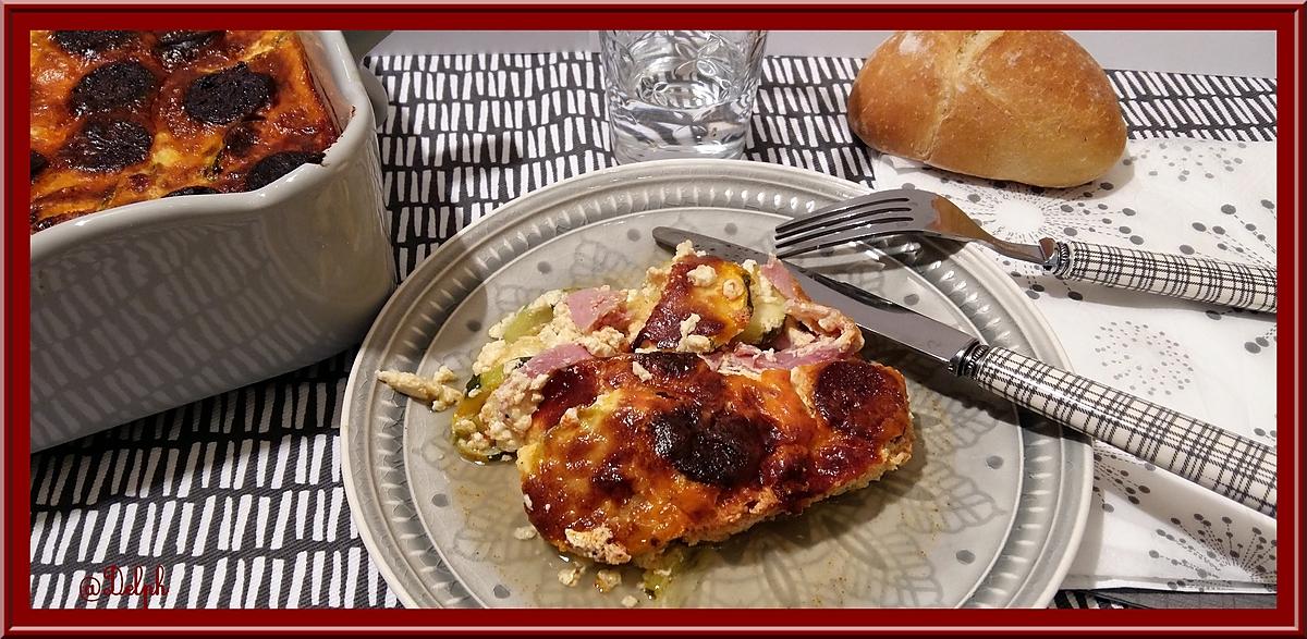 recette Clafoutis de Courgettes au Bacon et Chorizo