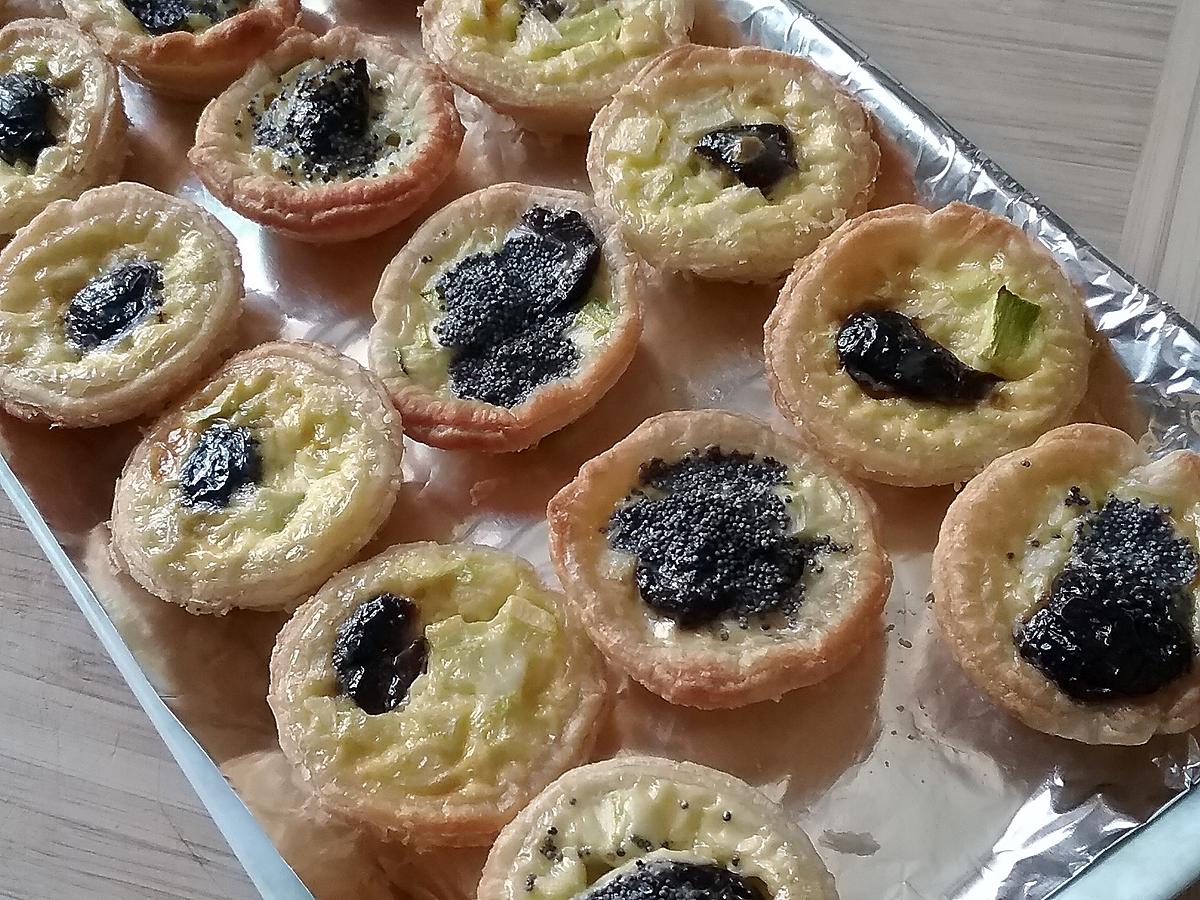 recette Mini flan apero  courgette olives