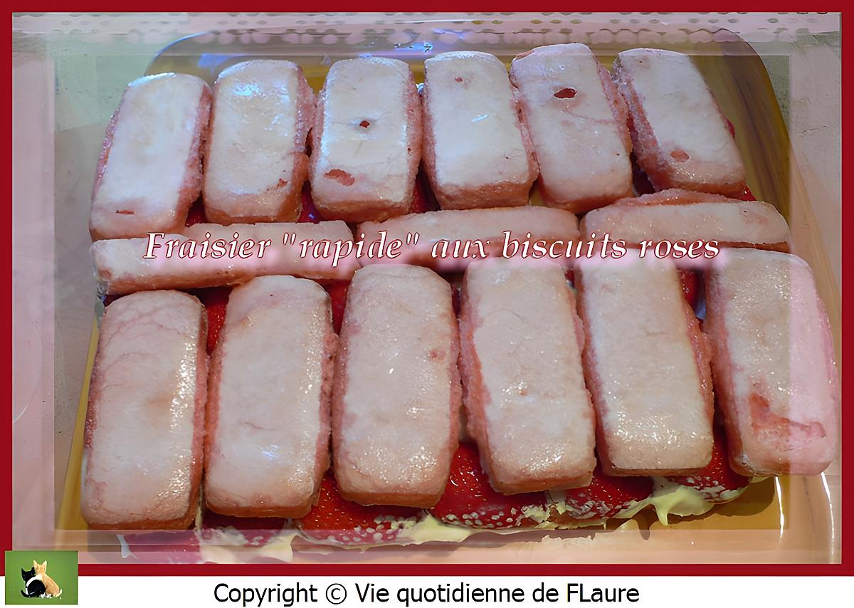 recette Fraisier "rapide" aux biscuits roses