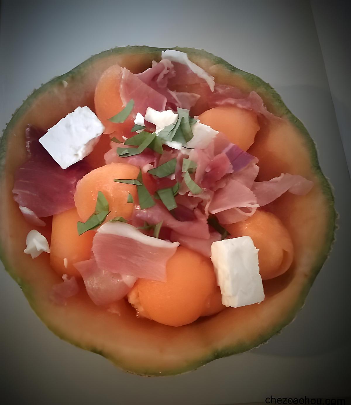 recette Melon à la feta et au jambon de Parme