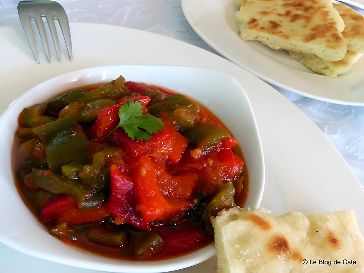 recette Chakchouka algéroise / salade de poivrons grillés