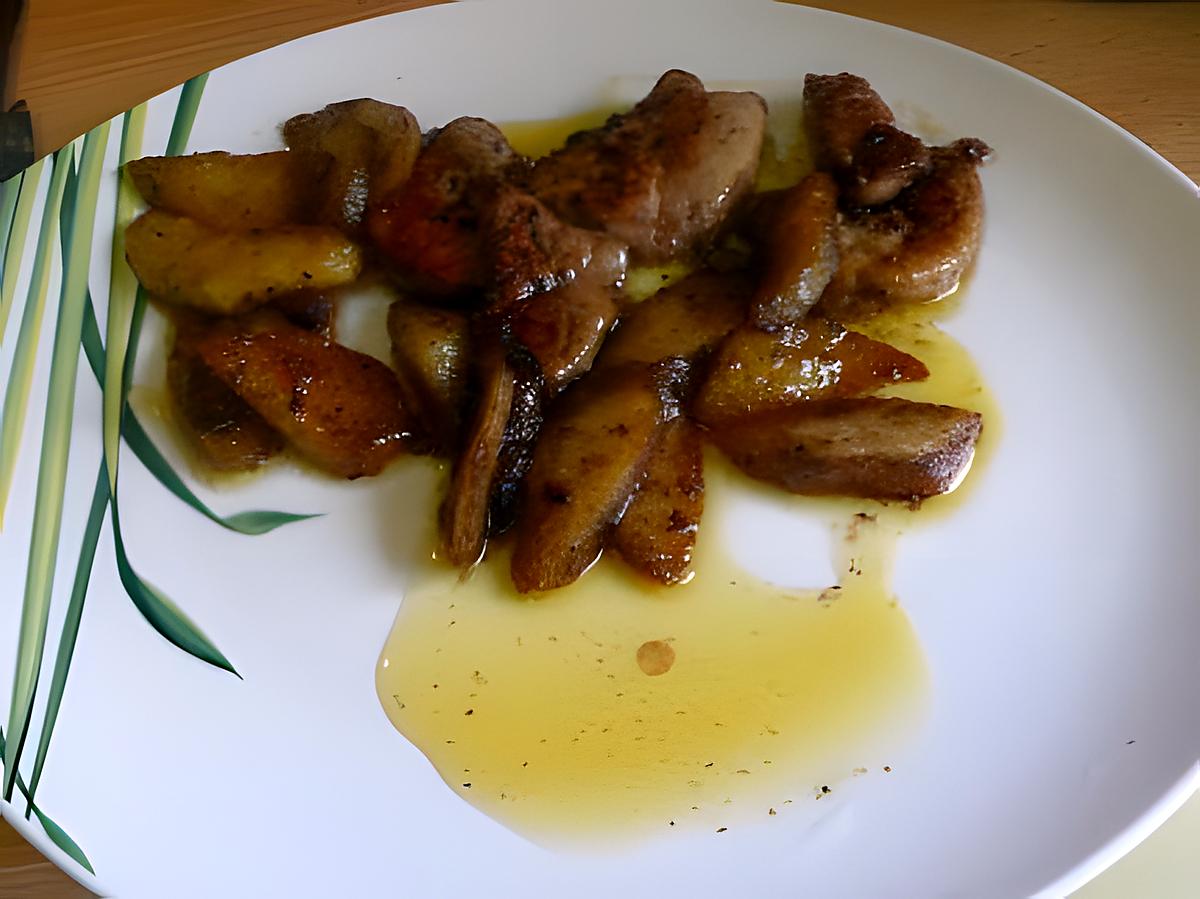 recette foie gras aux pommes flambé à l'armagnac