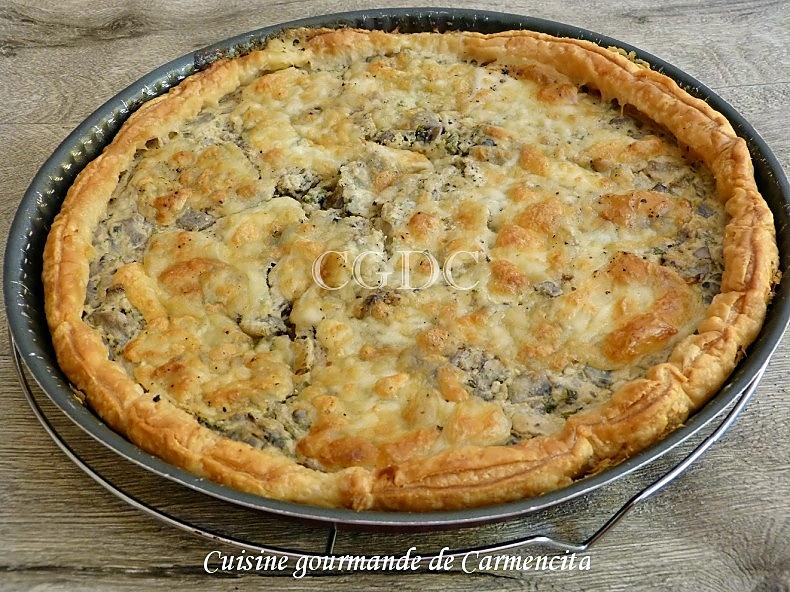 recette Tarte fine aux champignons de Paris mozzarella di Bufala et jambon Speck