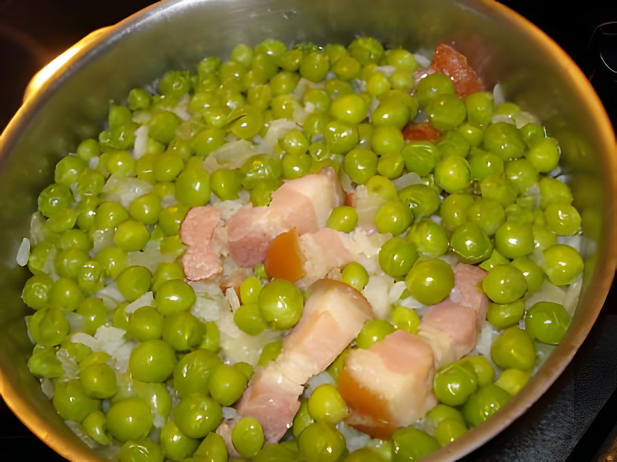 recette Riz au petits pois avec poitrine fumé