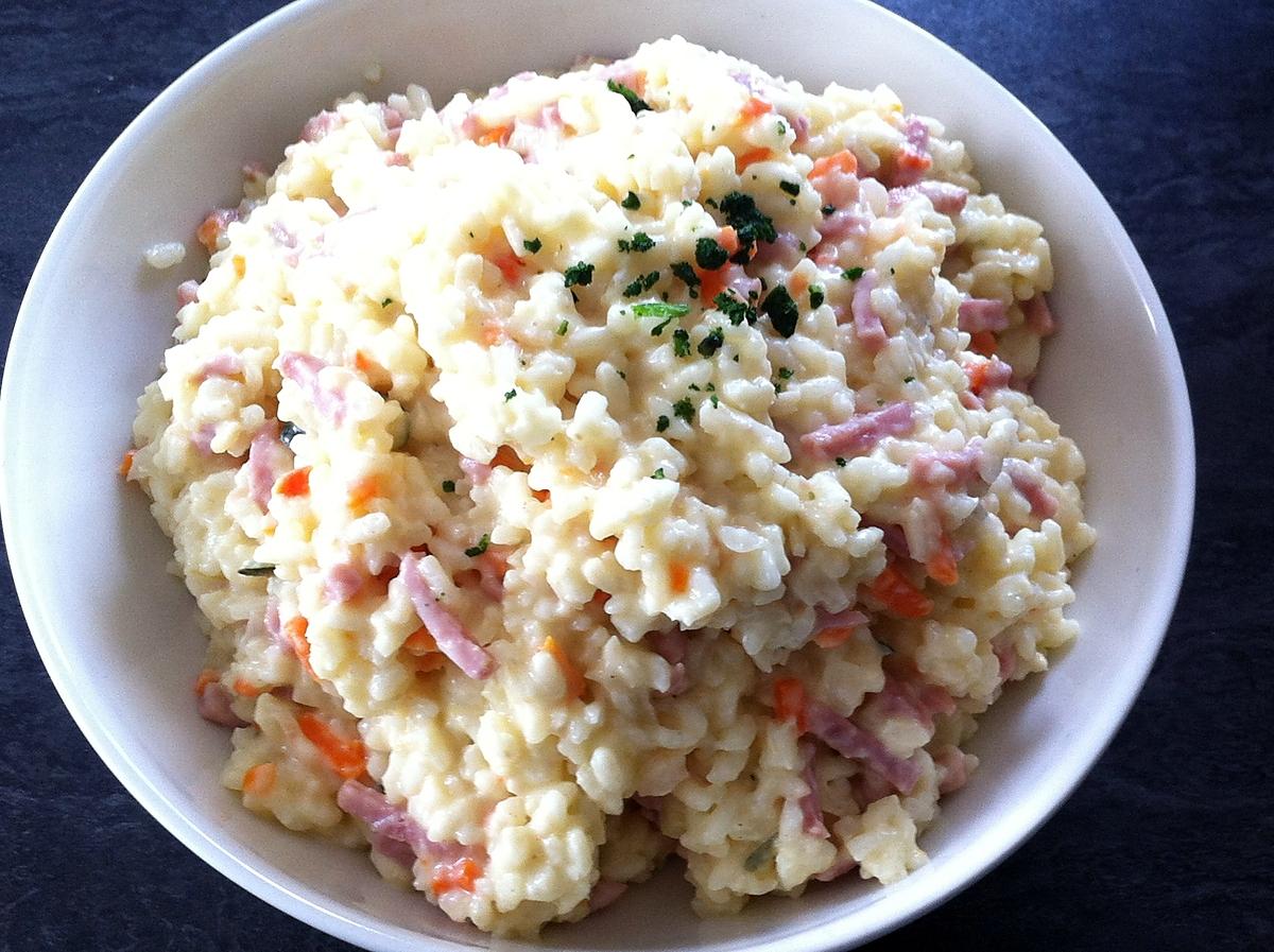 recette Risotto aux petits légumes et jambon fumé