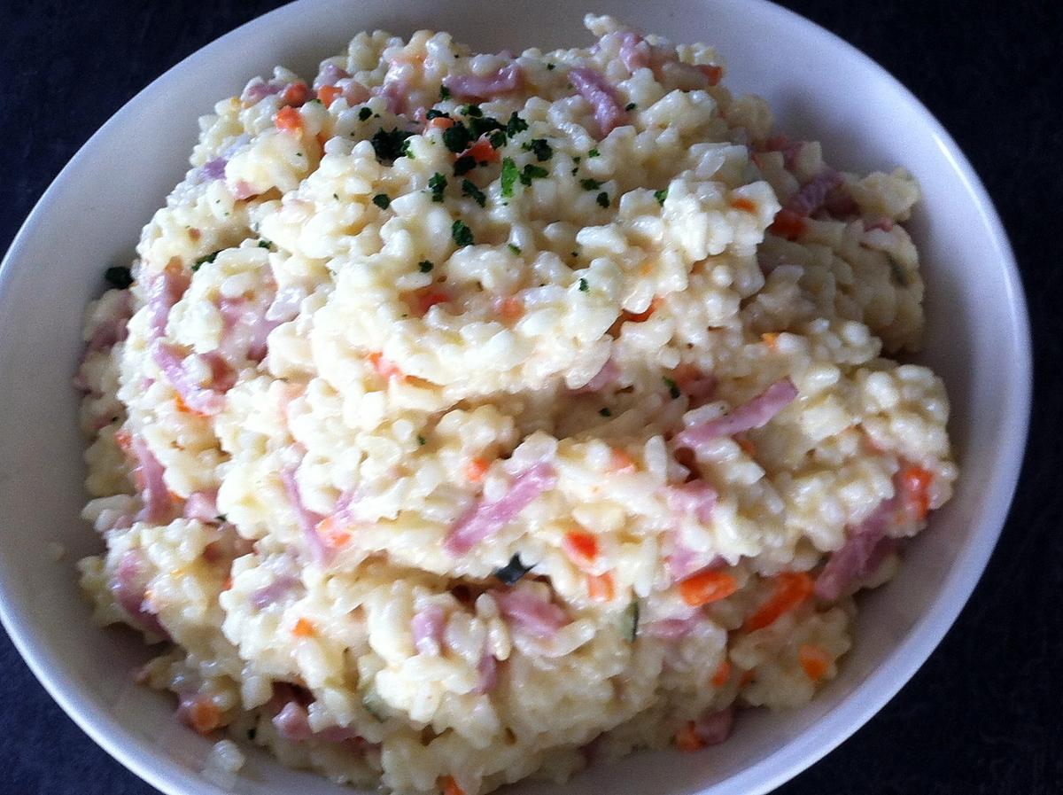 recette Risotto aux petits légumes et jambon fumé