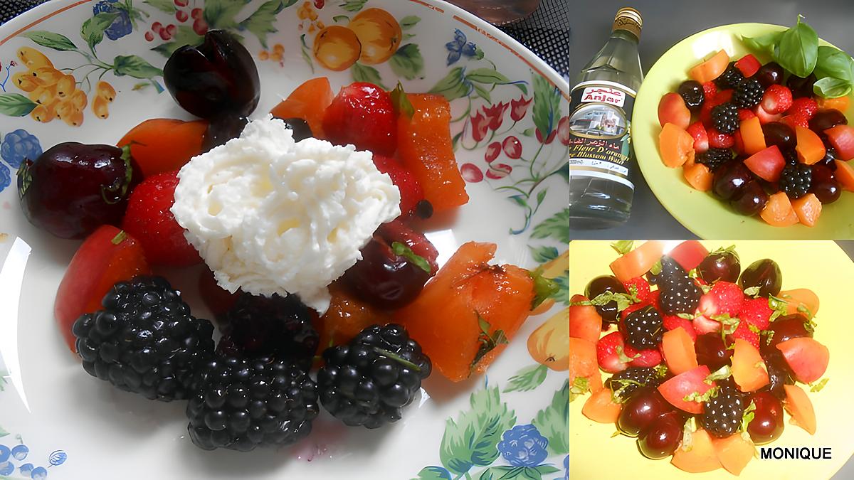 recette SALADE DE FRUITS A LA FLEUR D'ORANGER ET BASILIC