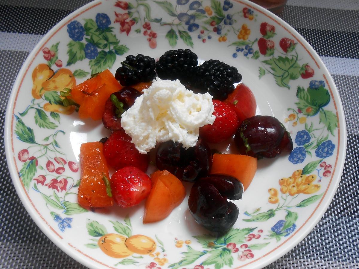 recette SALADE DE FRUITS A LA FLEUR D'ORANGER ET BASILIC