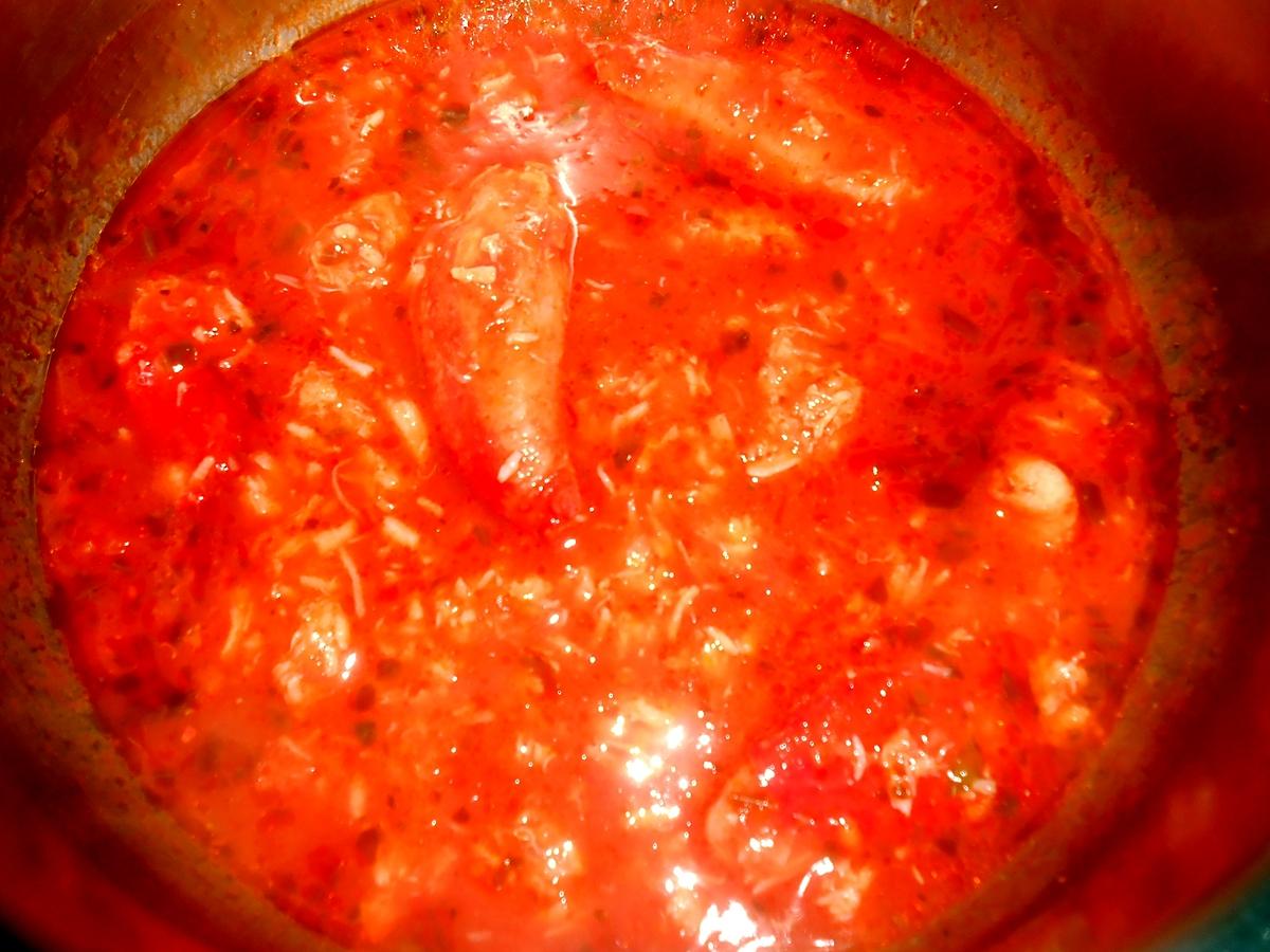 recette FUSILONNI SAUCE TOMATE AU CRABE