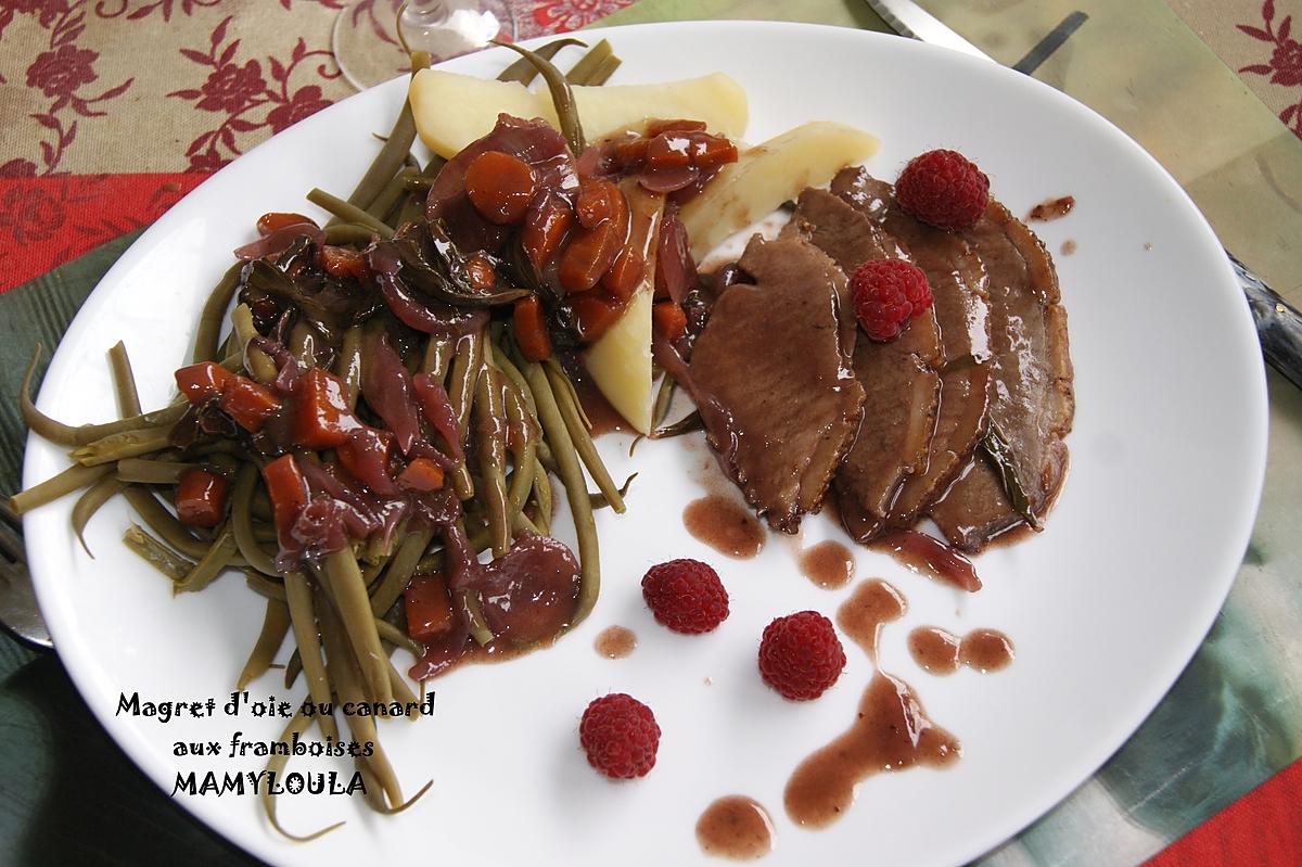 recette Magrets d'oie (ou de canard) aux framboises