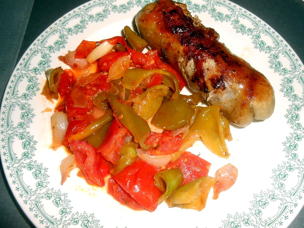 recette ANDOUILLETTE GRILLEE PIPERADE