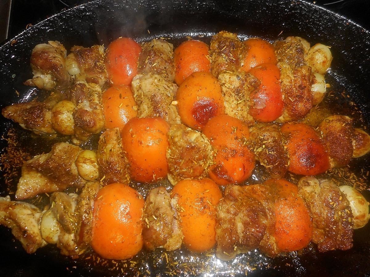 recette Brochettes de porc aux abricots