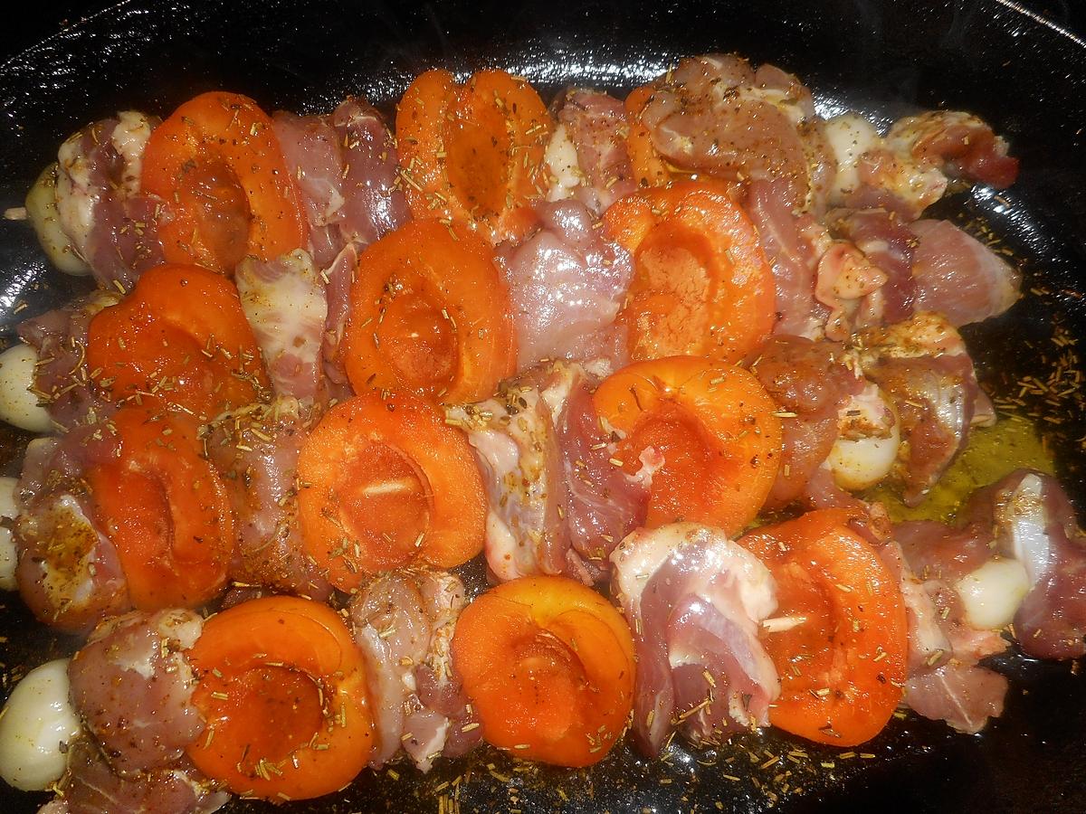 recette Brochettes de porc aux abricots