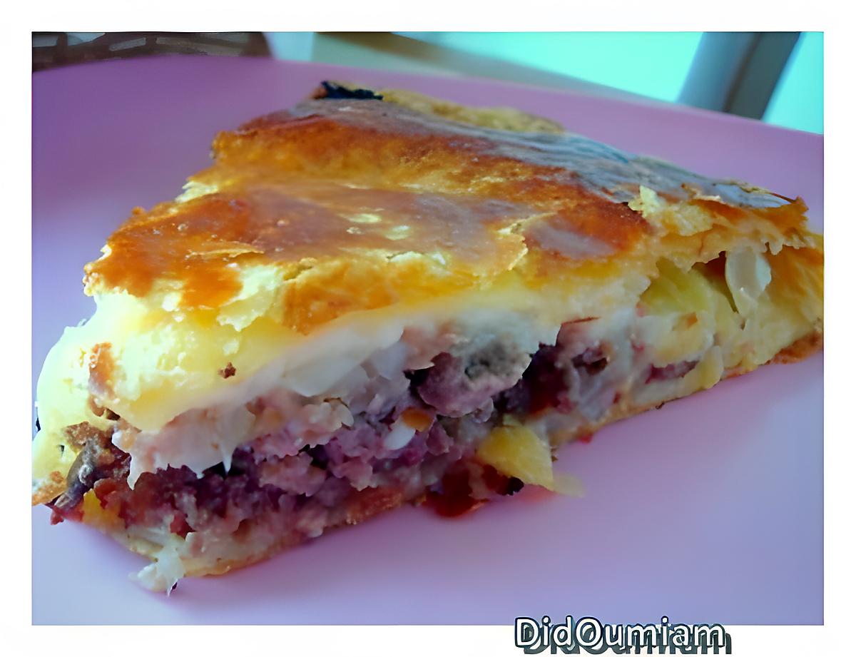 recette tourte au boeuf et au jambon