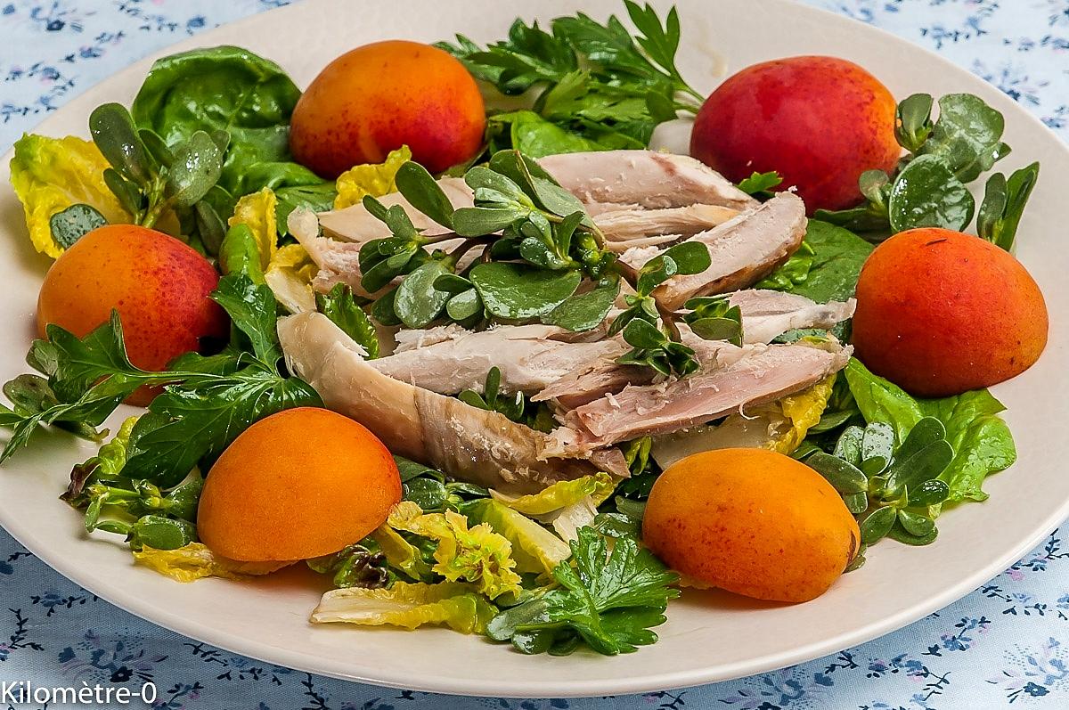 recette Salade de poulet aux abricots et aux fines herbes