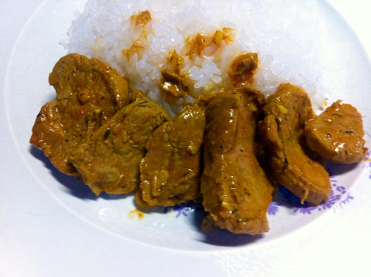 recette Sauté de mignon de porc au curry
