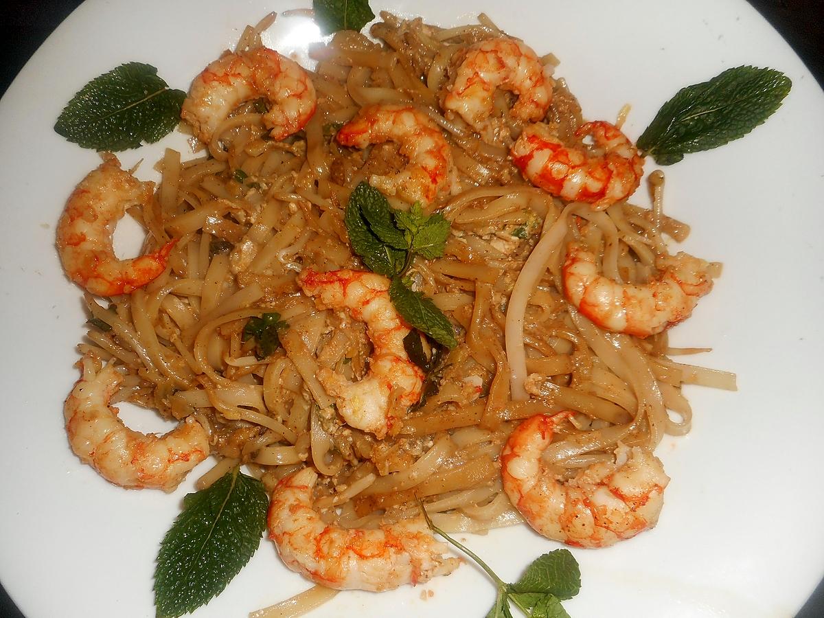 recette Nouilles de riz aux crevettes