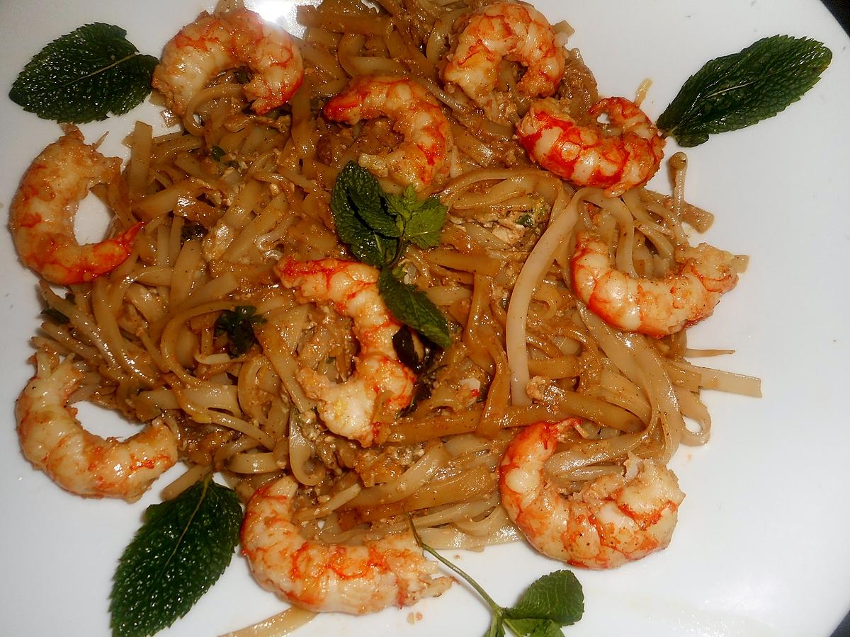 recette Nouilles de riz aux crevettes