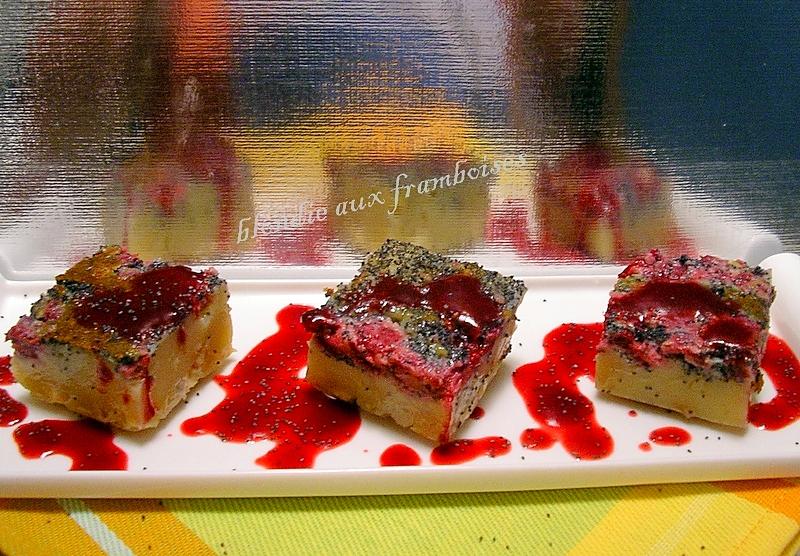 recette blondies aux framboises