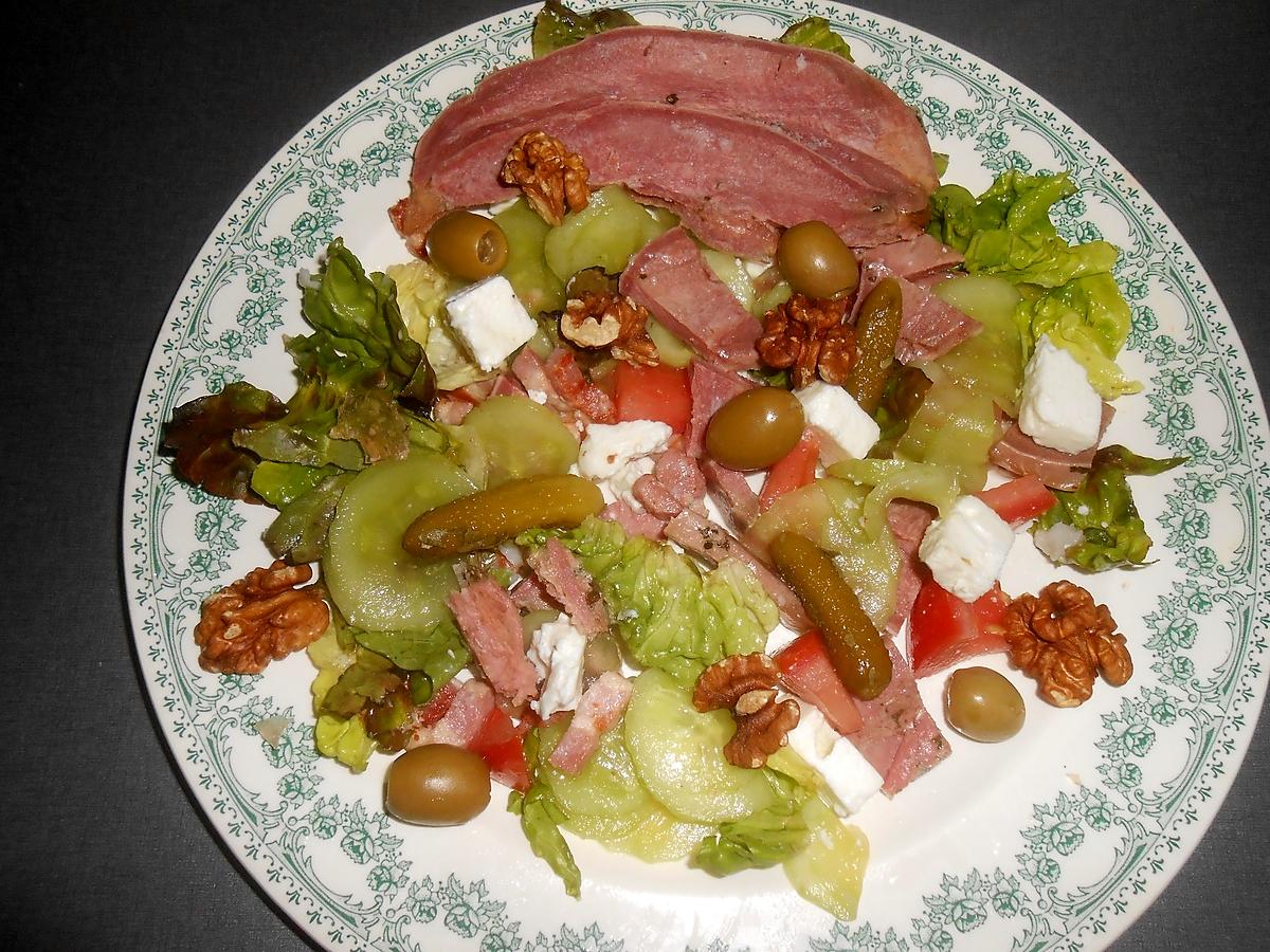 recette SALADE COMPOSEE A LA LANGUE DE PORC