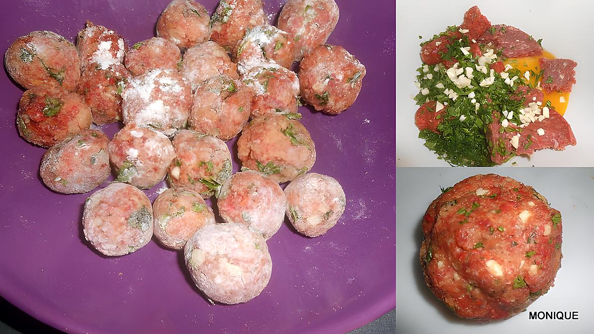 recette MINI BOULETTES DE VIANDE A L'ORIENTALE