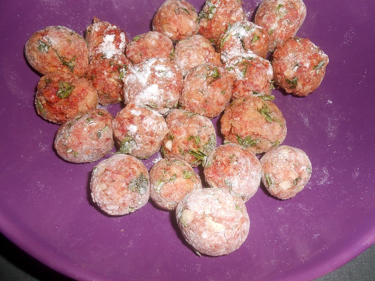 recette MINI BOULETTES DE VIANDE A L'ORIENTALE