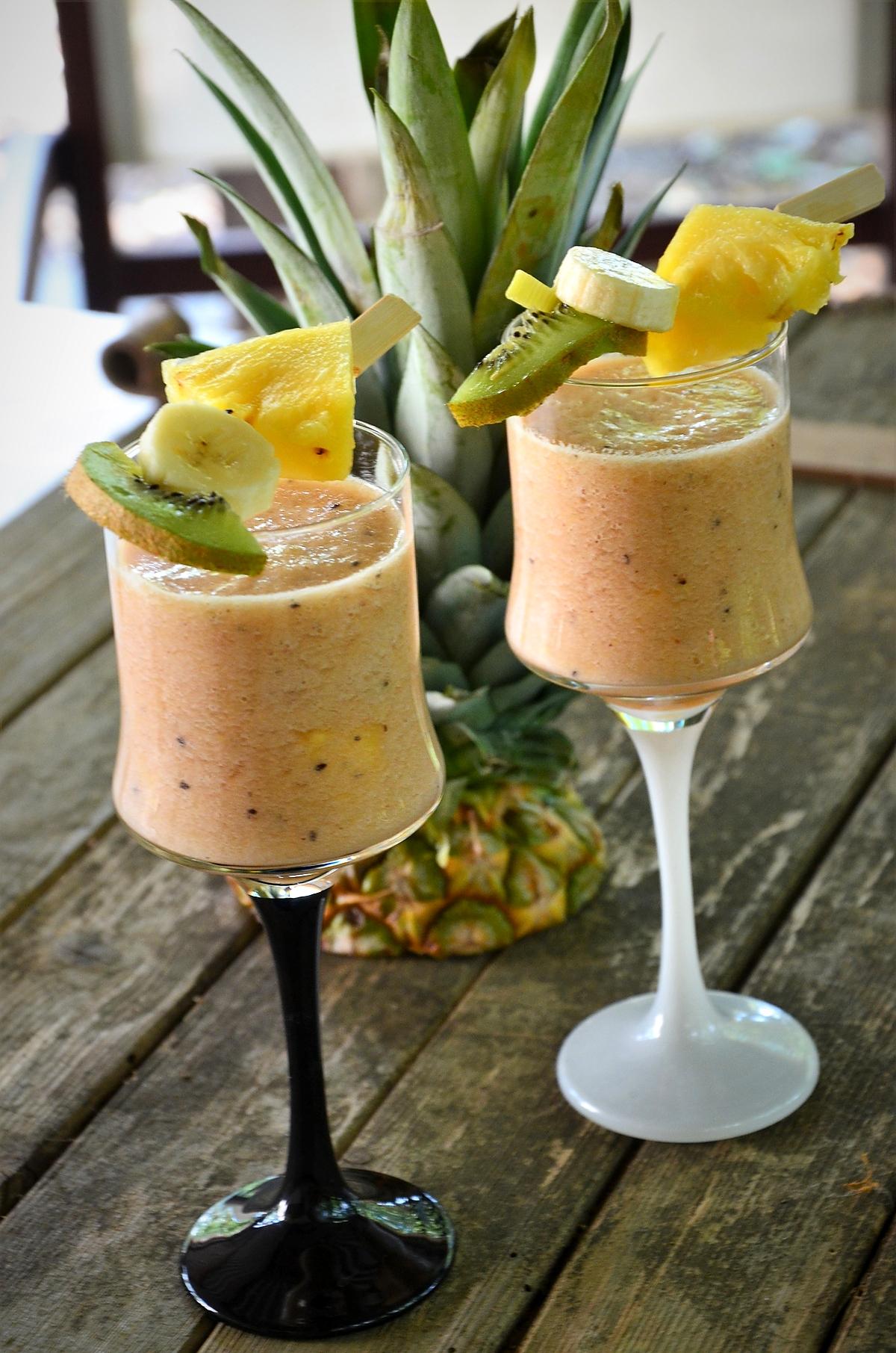 recette Smoothie ananas, banane et kiwi