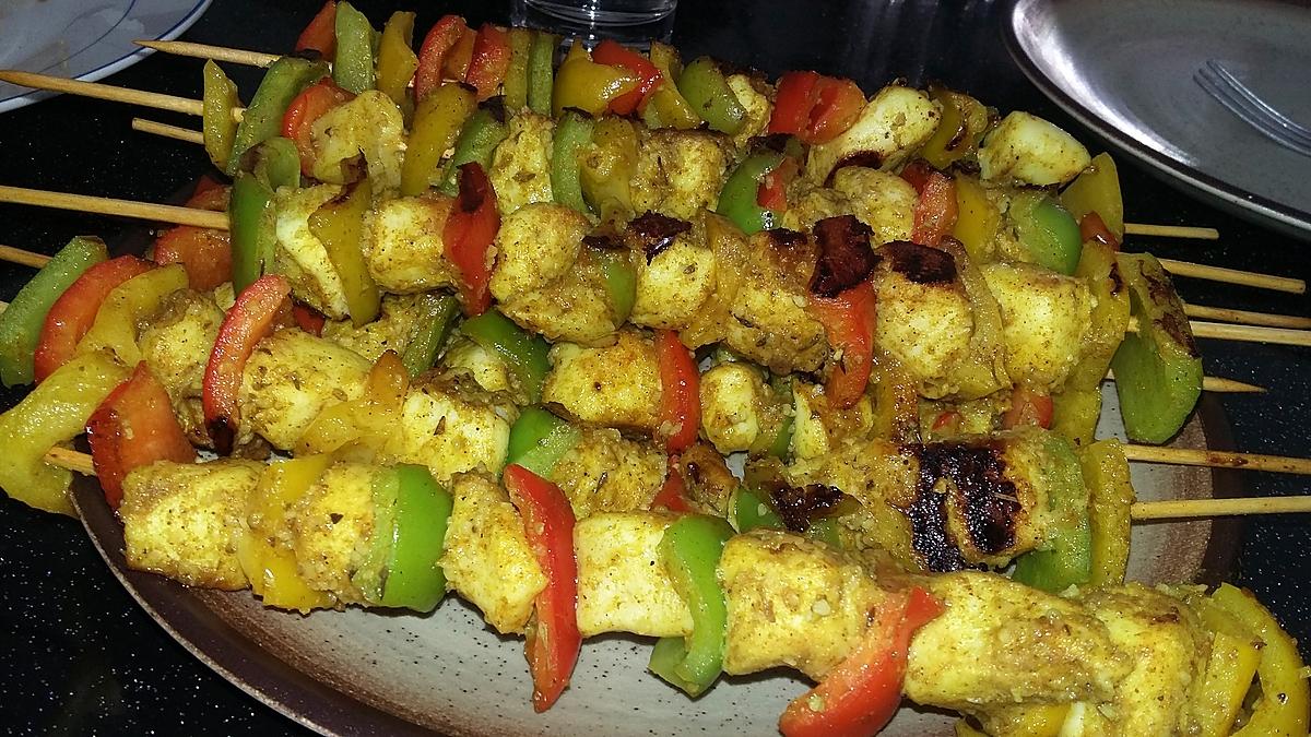 recette Brochettes d'encornets au curry