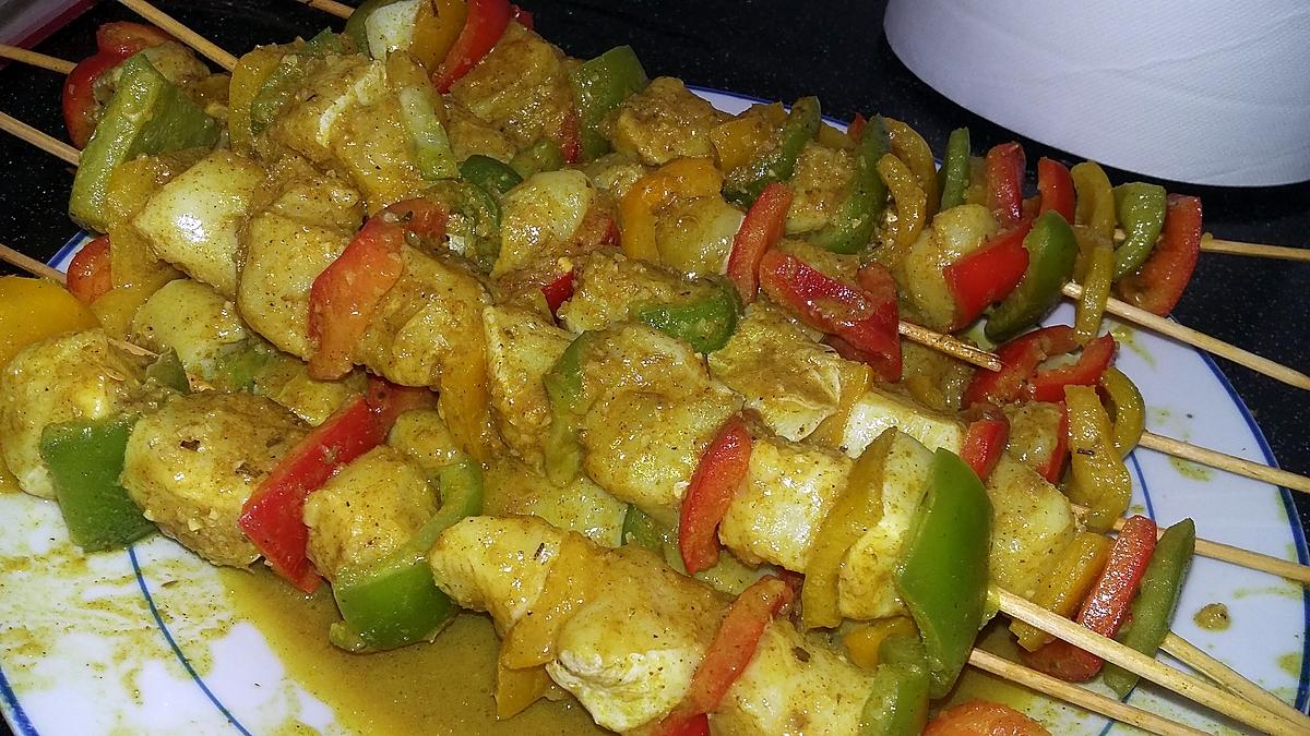 recette Brochettes d'encornets au curry