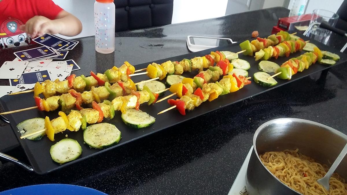 recette Brochettes d'encornets au curry