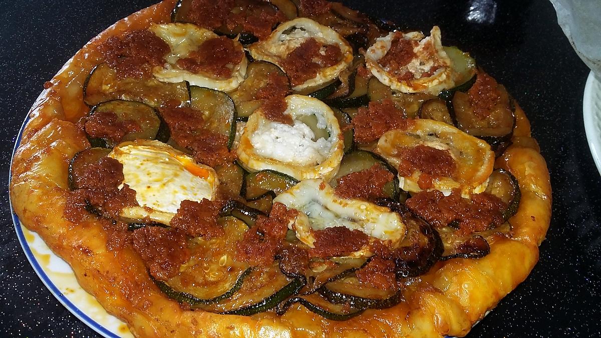 recette Tatin de courgette chèvre soubressade