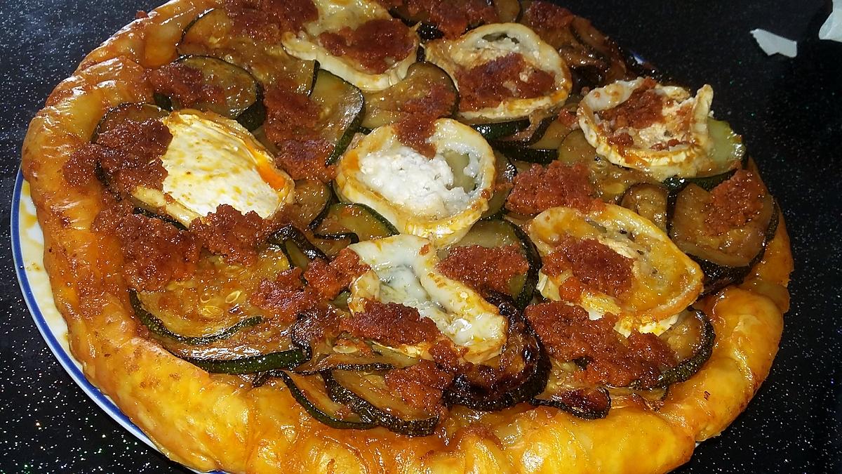 recette Tatin de courgette chèvre soubressade