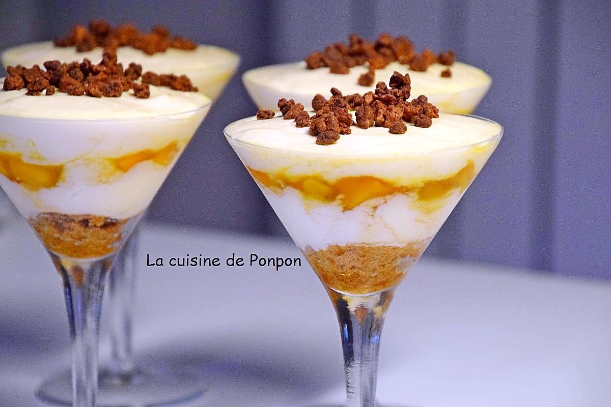 recette Verrine crème de mascarpone et pêche caramélisée