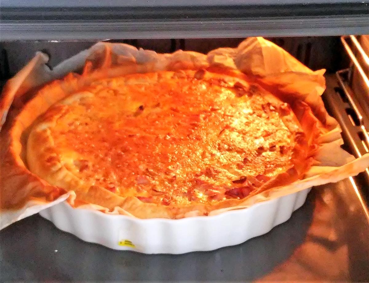 recette Tarte feuilletée aux oignons et lardons fumés