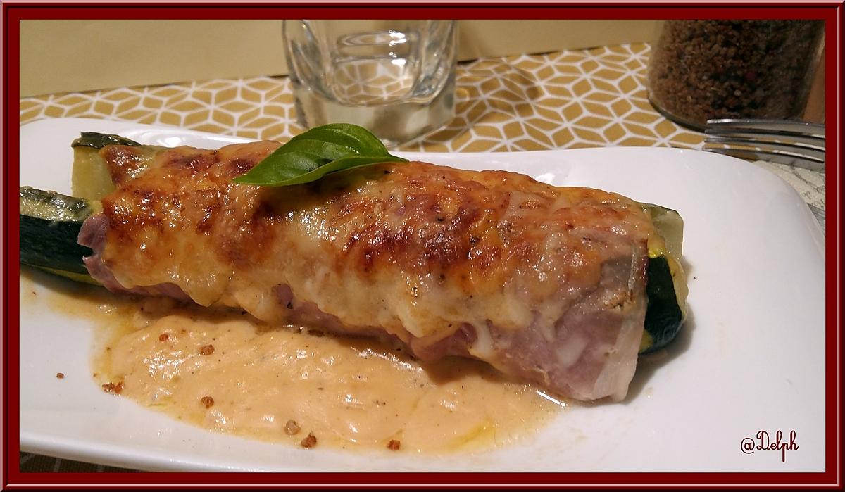 recette Courgettes au Jambon et sauce Aurore