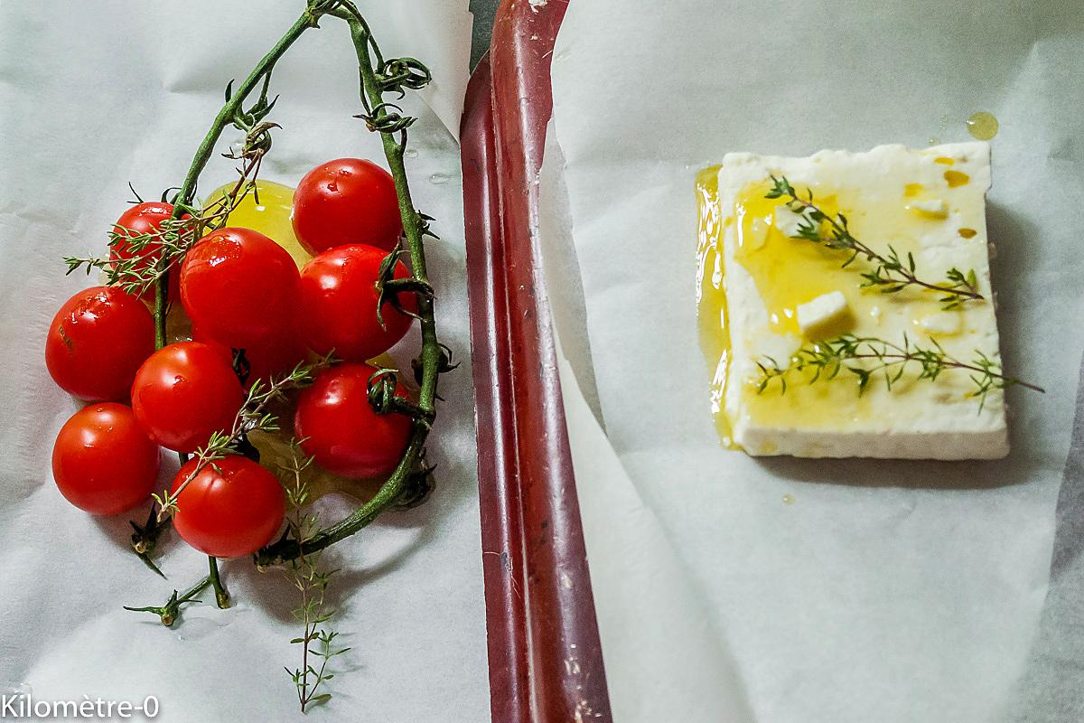 recette spaghettis de courgette à la tomate et à la fêta