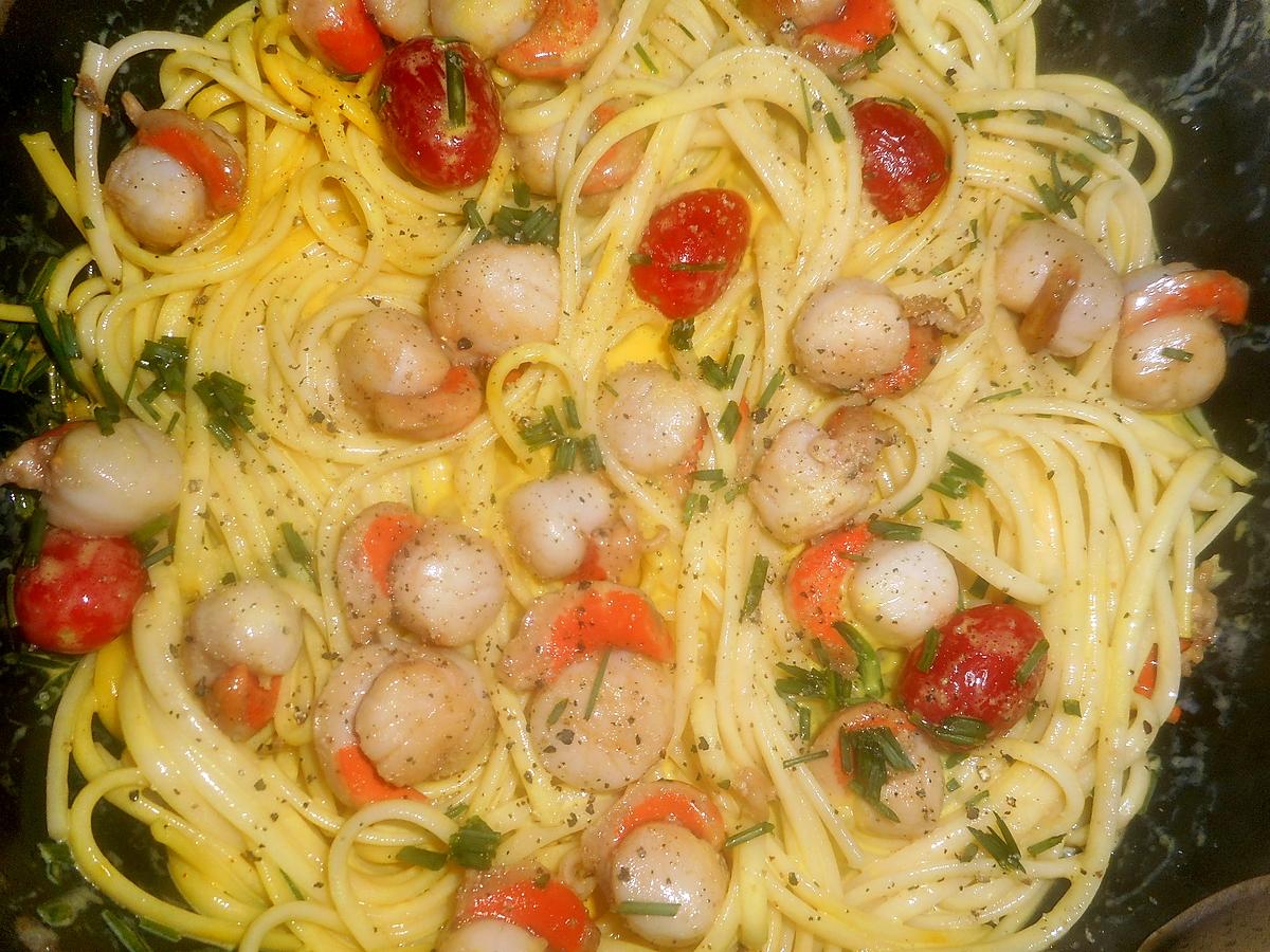 recette Linguines aux petites noix de st jacques