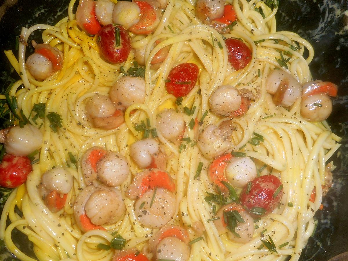 recette Linguines aux petites noix de st jacques