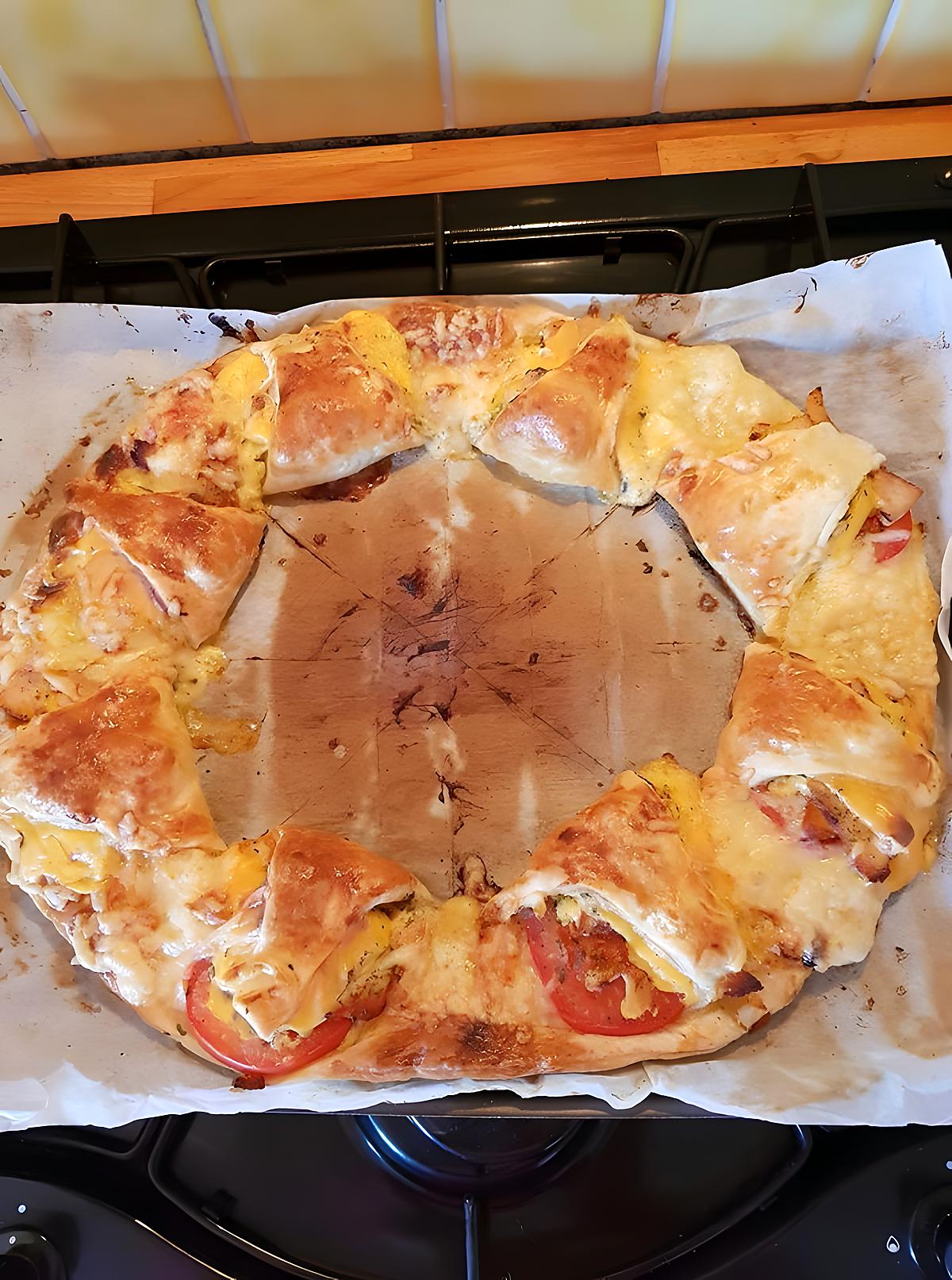 recette Couronne poulet tomates fromage cheddar