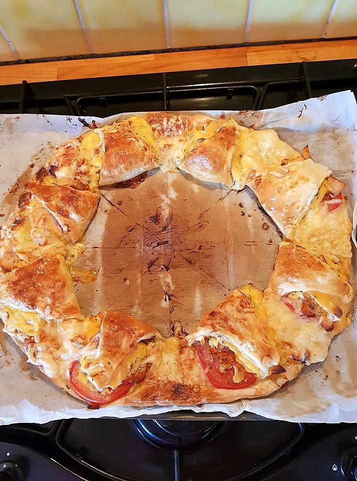 recette Couronne poulet tomates fromage cheddar