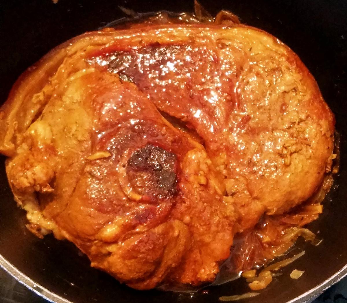 recette Rouelle de porc miel et vinaigre de cidre